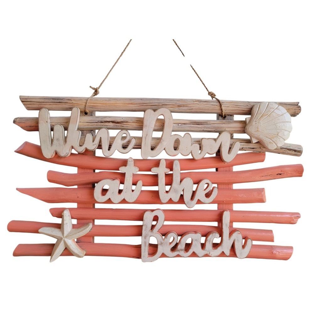 We Are Down At The Beach Wood Sign Beach Vacation Home Coral